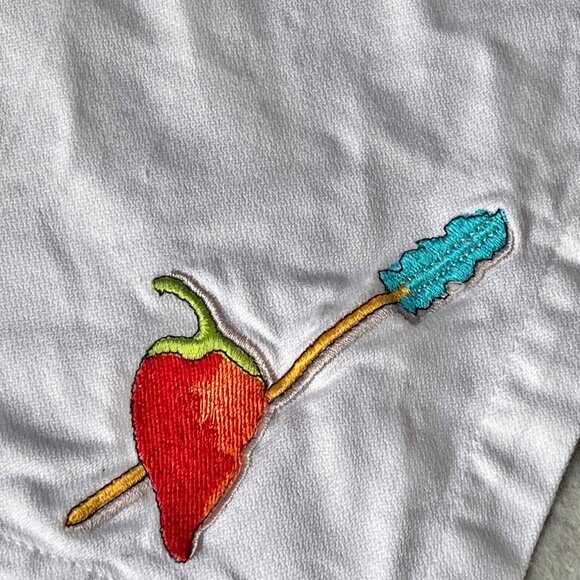 Crate & Barrel Tidbits Cocktail Napkins Embroidered Set Of 3 Cotton 10"x9.5” - Picture 4 of 6